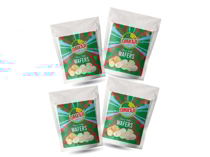 Omkar Snacks | Classic Patla Wafers - 100 gms - Pack of 4 | Enjoy with Dips & Sauces  Healthy snack I 50% Less Oil | Crunchy - Crispy - Namkeen - Snacks | 