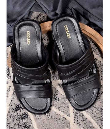 Liberty Black Men's Leather Slipper