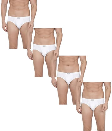 VEE SAA Pack of 4 Cotton Briefs For Men's ( White )