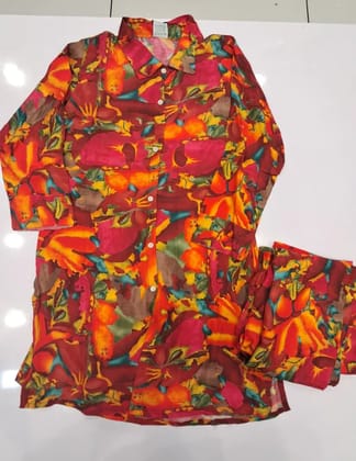 Tropical Breeze Button-Up Palazzo Co-ord Set