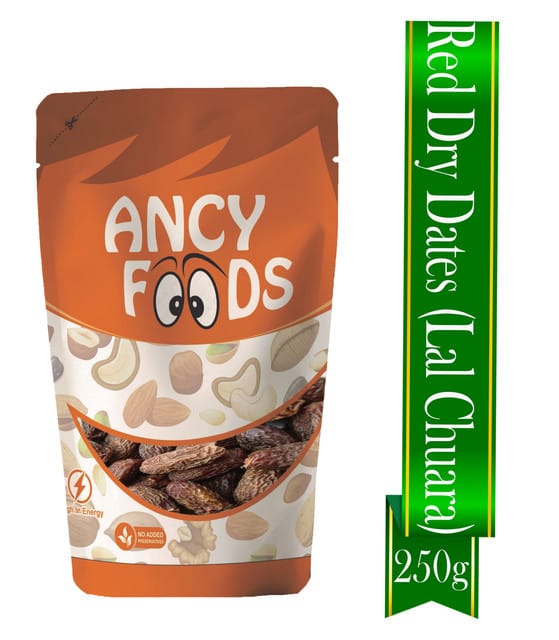 Ancy Lal Chuara 250 Grams Traditional Red Dry Dates | Lal Sukha Khajoor Known For Their Natural Sweetness | Widely Used in Indian Kitchens for Sweets, Kheer, and Health Recipes | Gives Energy