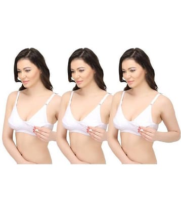 Elina White Cotton Bra