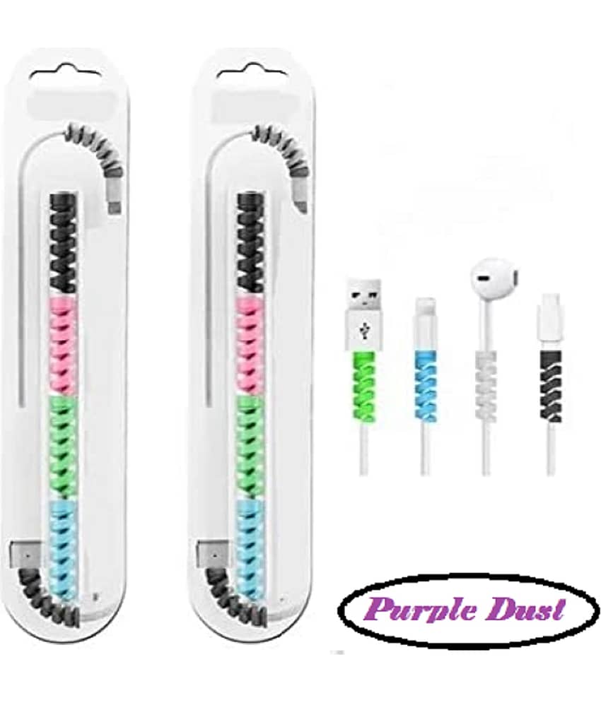 Spiral Charger Cable Protector Data Cable Saver Charging Cord Protective Cable Cover (set of 5)