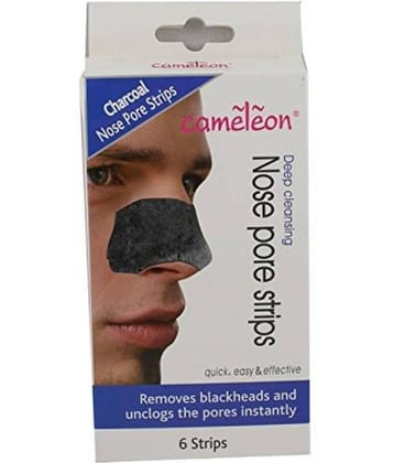 Cameleon Charcoal Nose Pore strips For Men & Woman Wax Strips for 6 Pcs