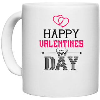 UDNAG White Ceramic Coffee / Tea Mug 'Valentines Day | happy valentine day' Perfect for Gifting [330ml]