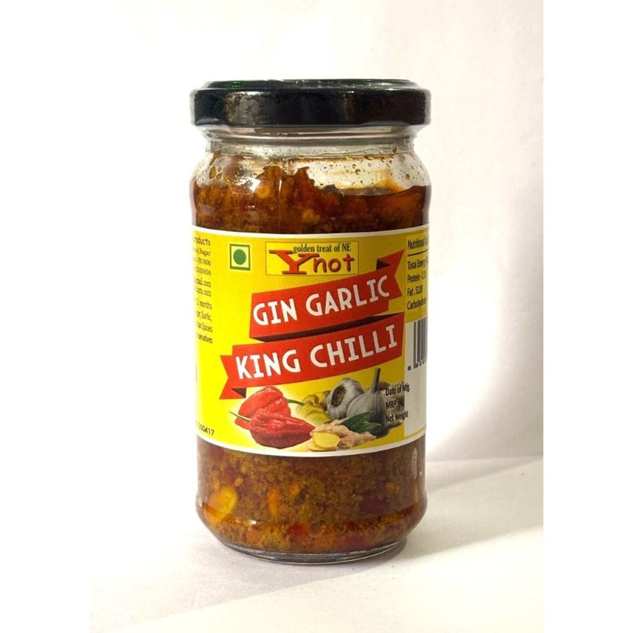 Y Not King Chilli and Garlic Pickle - 180 gm - One glass jar