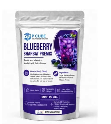 P CUBE Blueberry Sharbat Premix 150 gm P CUBE Blueberry Sharbat Premix 150 gm