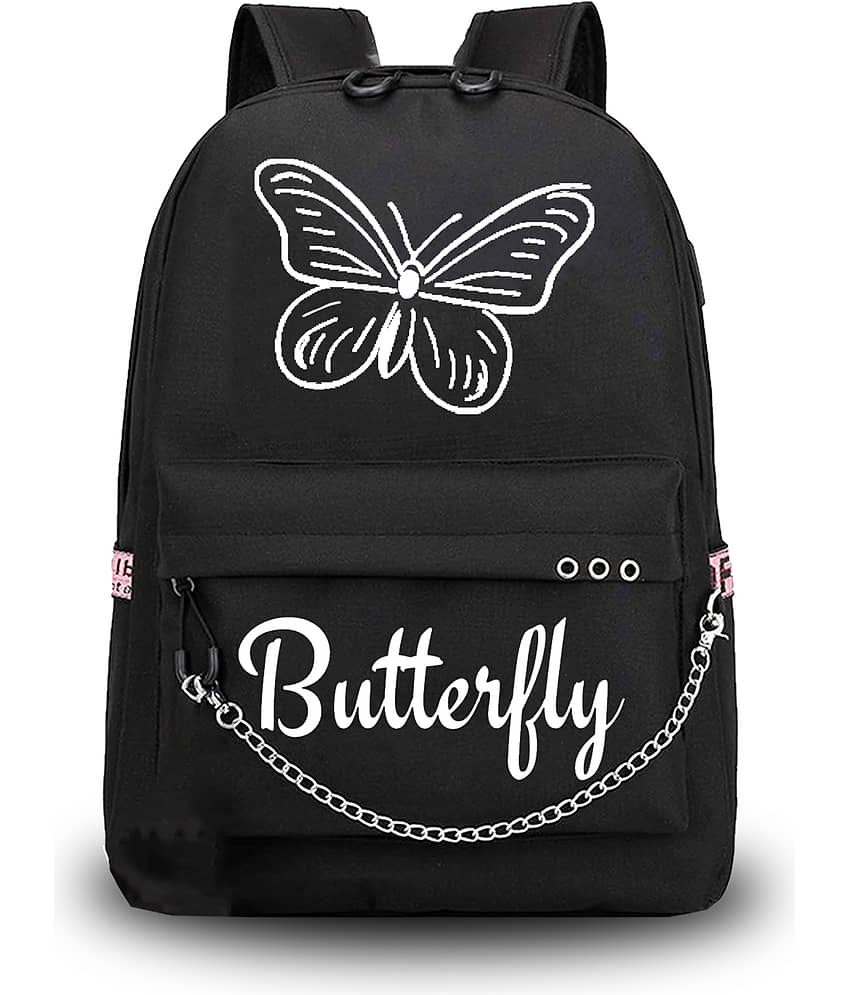 CLUCI 26 Ltrs Canvas Backpack *For Boys & Girls ( Black )