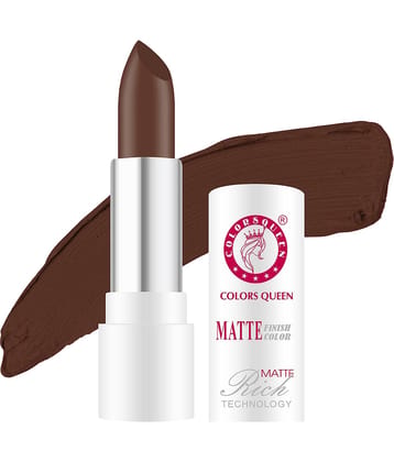 Colors Queen Rich Color Matte Finish Lisptick 3g, Baby Brown (Shade - 06)