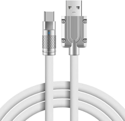 Ovista USB Type C Cable 7 A 1 M Unbreakable 120W Fast Charging 3M Braided  (Compatible with All Smartphone Support 120W or Other Smartphone and Data Transfer Used Too, White, One Cable)