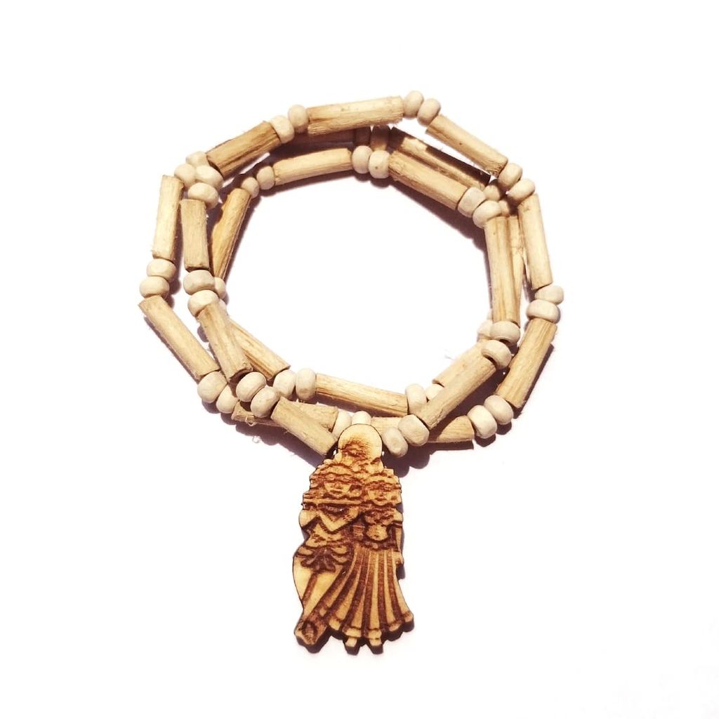 MAYAPURI Original Tulsi Kanthi Mala With Radha Krishna Pendant Locket For Neck, Adults Unisex Adult - Pooja Needs | Buy online on ZillyBuy