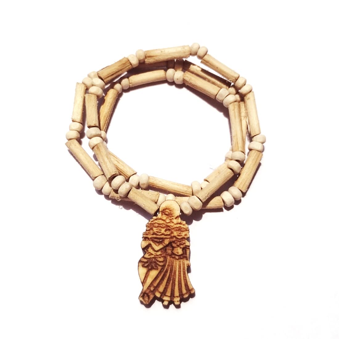 MAYAPURI Original Tulsi Kanthi Mala With Radha Krishna Pendant Locket For Neck, Adults Unisex Adult