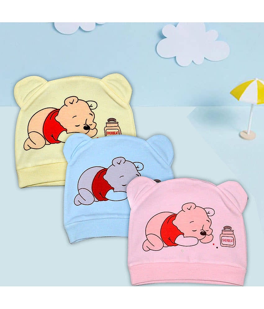 HONOR YOUR HOME Pack of 3 Unisex for Baby Caps ( Multicolor )
