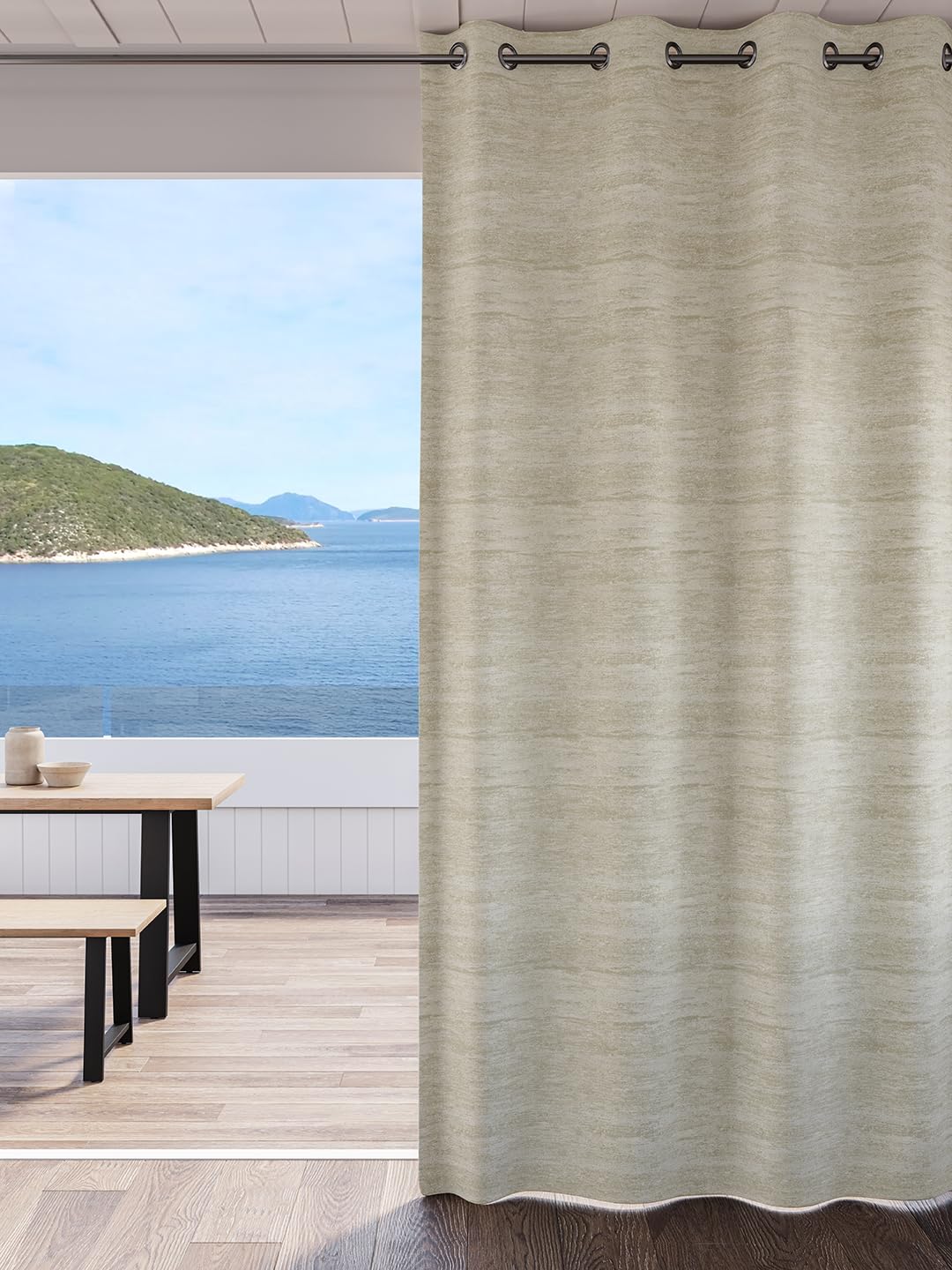 DDECOR - 100% PolyesterPlains And Textures PatternDoor 7 Ft|135 CM X 225 CM| - Yellow