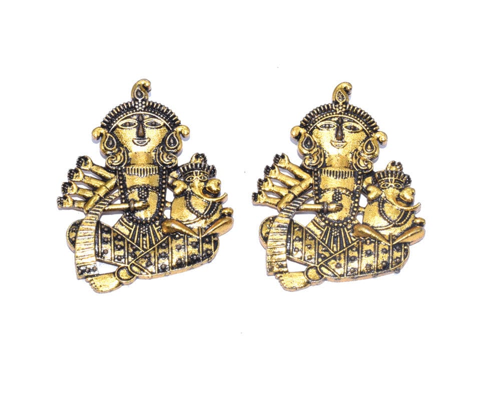 German Silver Metal Oxidized Golden Pendant  ,(GPN-123) , Per Packet of 2 Pcs-Per Packet of 2 Pcs / 48 MM