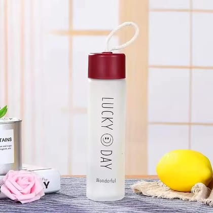 Colorful Glass Water Bottle with Airtight Lid - 400ml  by Ruhi Import Store