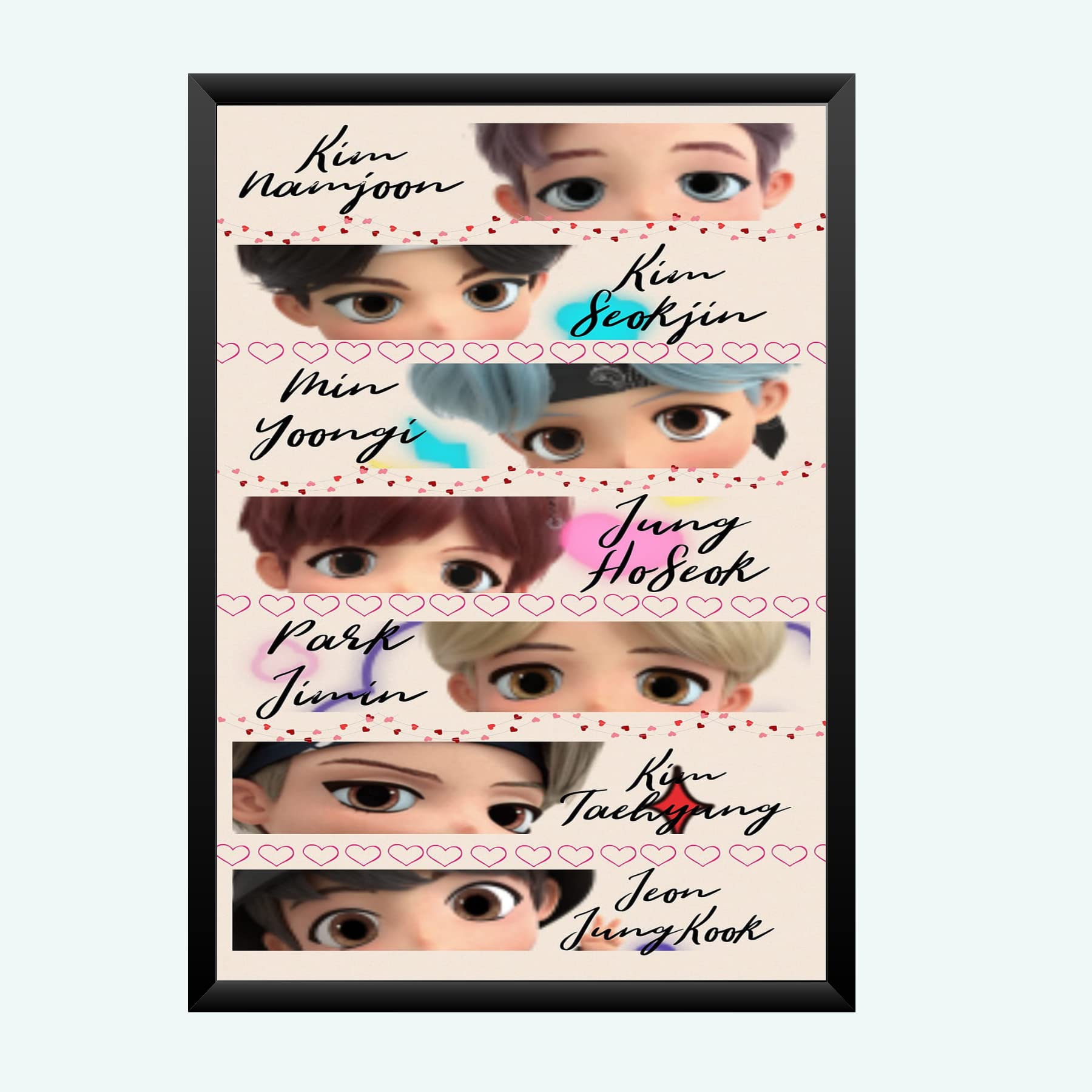 Nokkes Bts Army Bangtan Boy V suga J-Hope Jungkook Jin Jimin Rm 8X12 Inch Size Photo Frame Photo Home Office_bts1_26