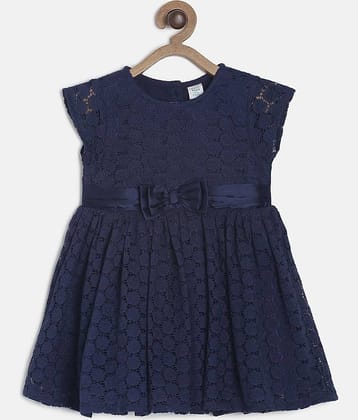 MINI KLUB Pack of 1 Baby Girls Polyester Dress ( Blue )