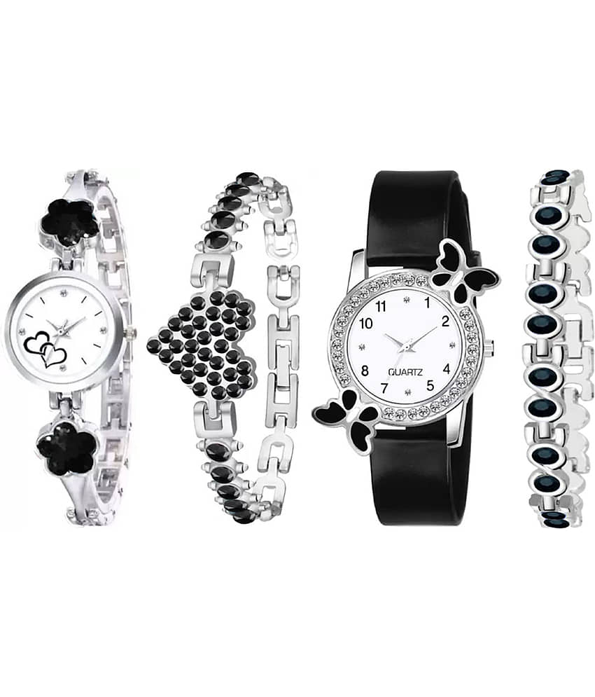 EEWHI Black Metal Analog Womens Watch