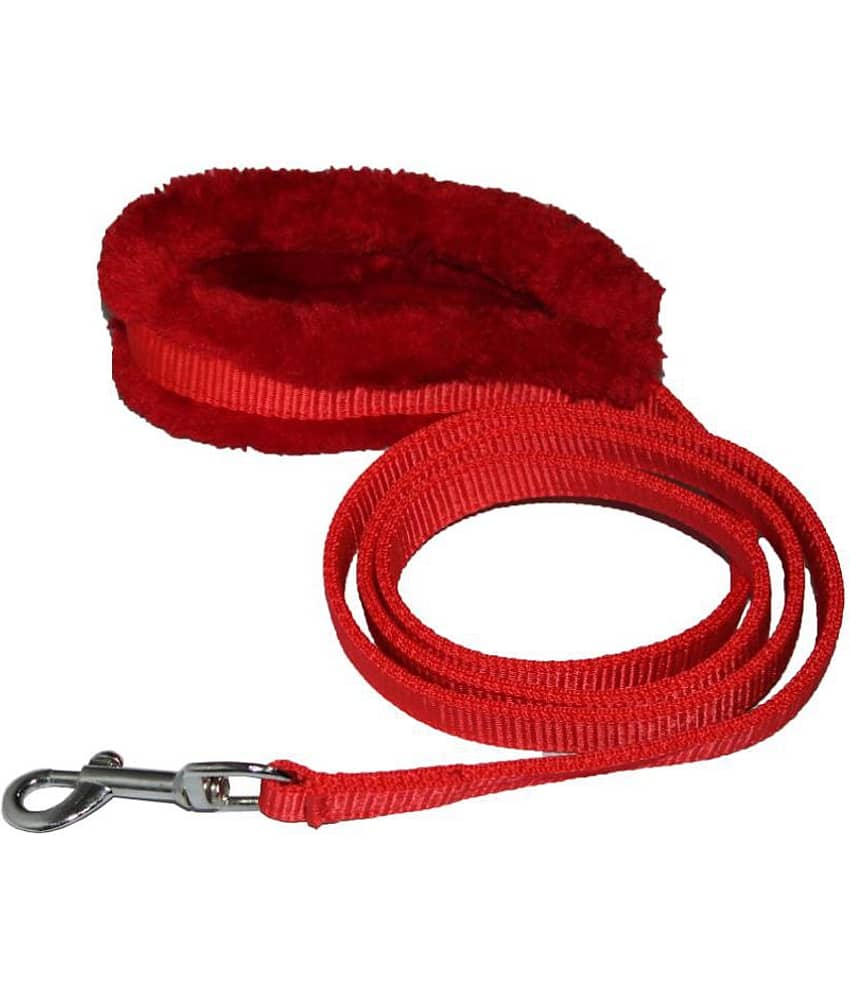 Petshop7 Petshop7 Premium Quality Nylon 1 inch Fur Dog Leash - Length 52inch- Dog Leash  (Medium, Red)