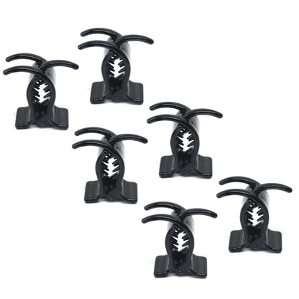 6pcs Black Plastic Hair Clutch/Claw
