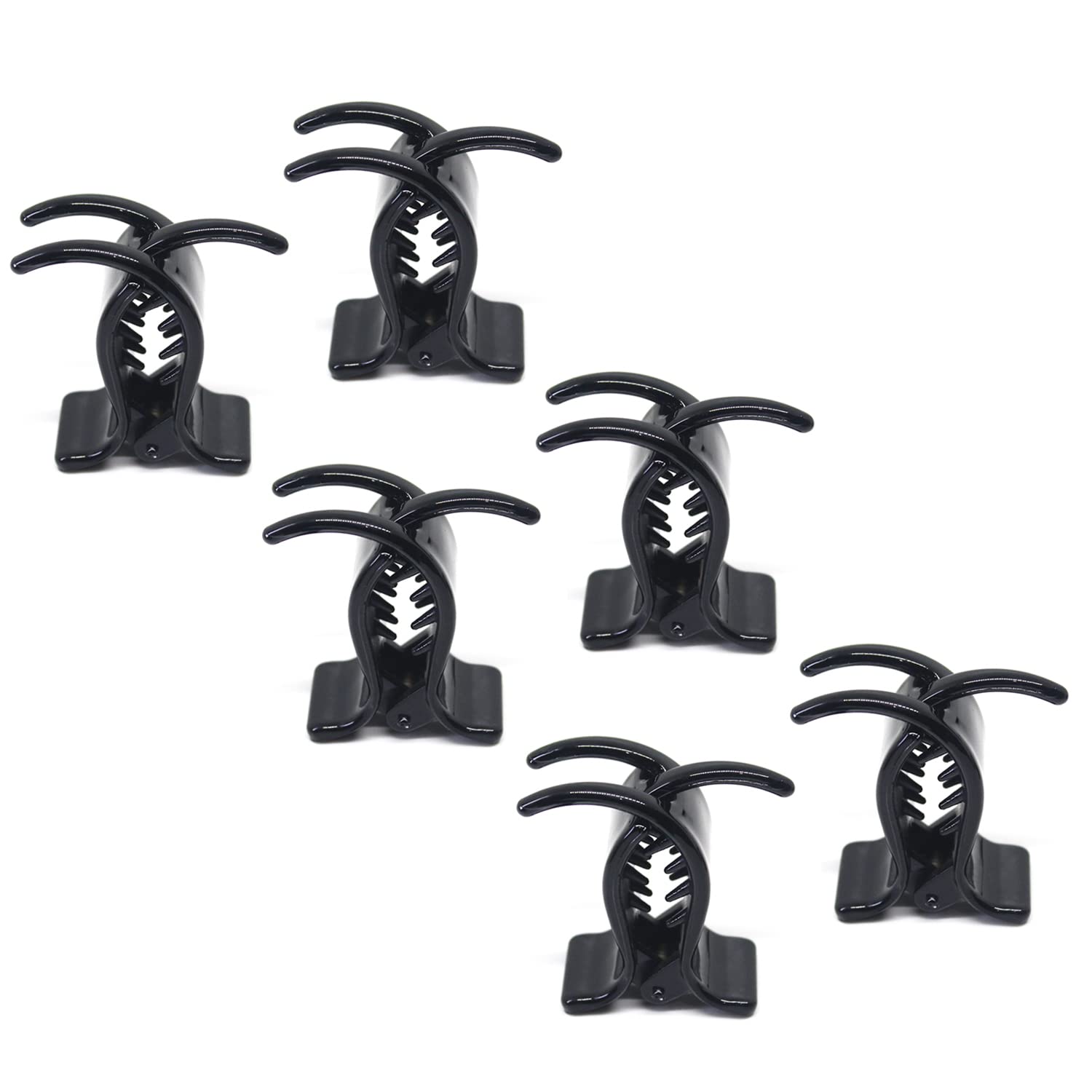 6pcs Black Plastic Hair Clutch/Claw