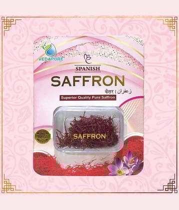 Vedapure Spanish Saffron/ Kesar/ Keshar ( A++ Grade ) for Pregnant Women,Beauty, Cooking & Improved Health - 1 Gram (Pack of 1)