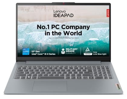 Lenovo IdeaPad Slim 3, 12th Gen Intel Core i5-12450H (16GB LPDDR5, 512GB SSD), Anti-glare, FHD 15.6"(39.6cm), Win 11, Office Home 2024, Arctic Grey, 1.62Kg, 83ER00MDIN, Thin & Light, Backlit KB Laptop Lenovo IdeaPad Slim 3, 12th Gen Intel Core i5-12450H 