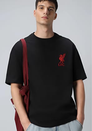 LIVERPOOL FC Black OVERSIZED T-SHIRT S