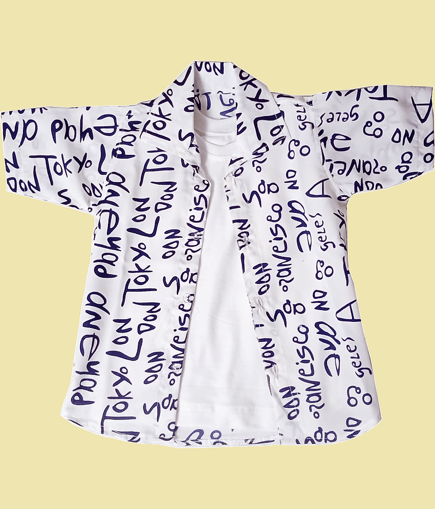 harshvardhanmart.com Pack of 1 Baby Boys Crepe Shirt ( White )