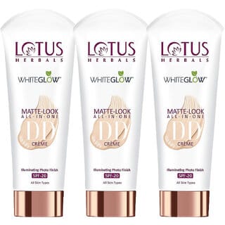 Lotus Herbals Whiteglow Matte Look All In One Dd Cream  Natural Beige  Spf 20  All Skin Types  50G ( Pack Of 3)