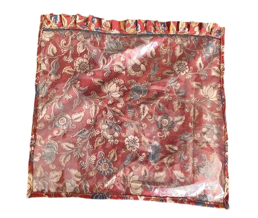 Small Cross Stitch Sewing Storage Bag with Clear Vinyl Front - 12" x 9"