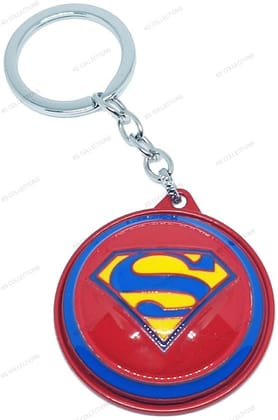 KD COLLECTIONS Superman Rotating Revolving Keychain - Red Color - Pack of 1 Keychain