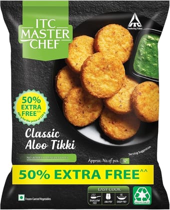 ITC Master Chef Classic Aloo Tikki - Veg Frozen Snack, Ready To Cook, 480 g