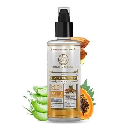 Khadi Natural Sunscreen Moisturising Lotion - SPF 15 - 100ml Khadi Natural Sunscreen Moisturising Lotion - SPF 15 - 100ml