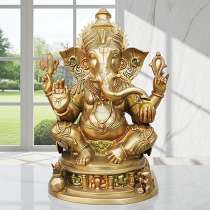 Brass Showpiece Ganesh Ji God Idol Statue (BSMAS611 A)