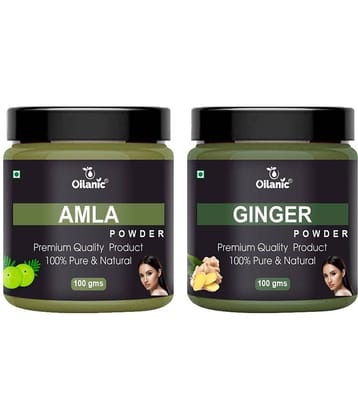 Oilanic 100% Pure Amla Powder & Ginger Powder For Skincare Hair Mask 200 g Pack of 2