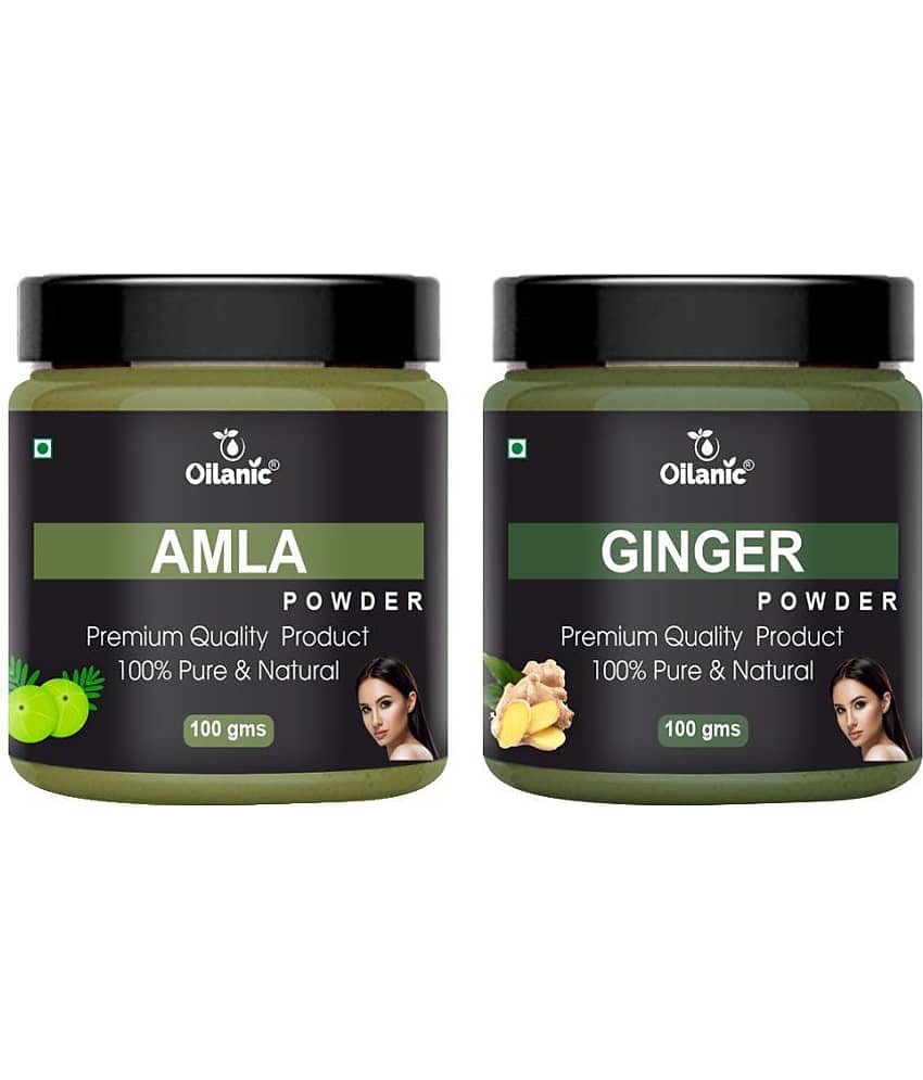 Oilanic 100% Pure Amla Powder & Ginger Powder For Skincare Hair Mask 200 g Pack of 2