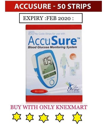 ACCUSURE 50 Test Strips Only(Pack of 1X50)
