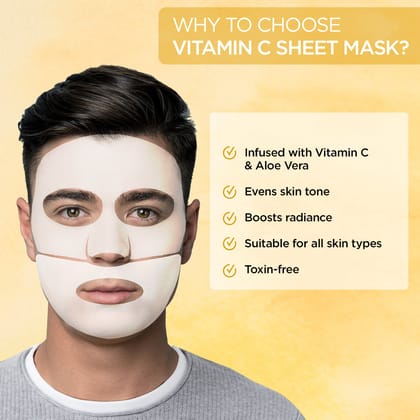 Vitamin C Sheet Mask | Vitamin C & Aloe Vera (Multi Packs) Vitamin C Sheet Mask | Vitamin C & Aloe Vera (Multi Packs) - Pack of 5