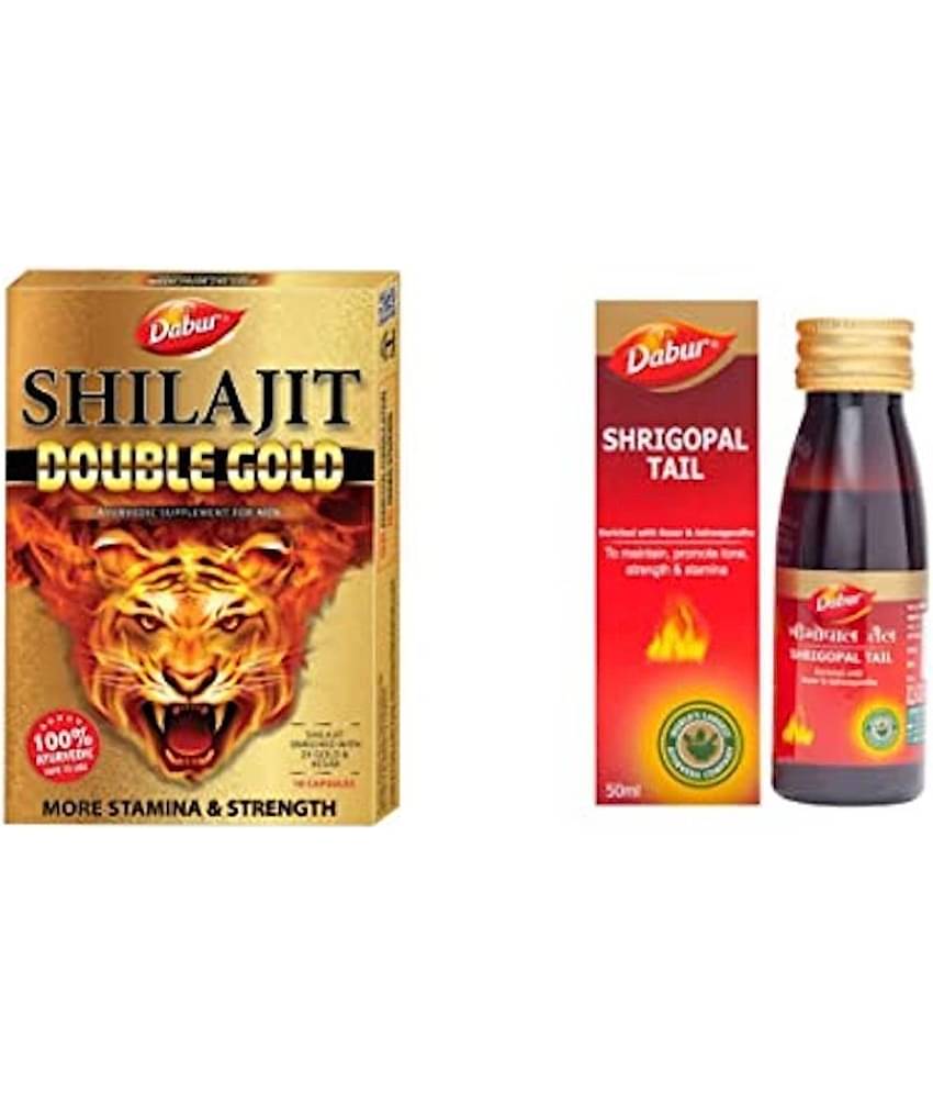 Dabur SHILAJIT DOUBLE GOLD & SHREE GOPAL OIL (PACK OF 2)