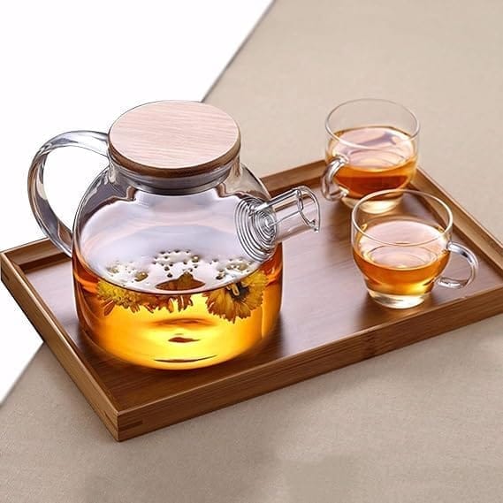 Glass teapot Kettle Teapot with Stainless Steel Infuser, Glass Teapot for Loose Leaf Tea, Blooming Tea, and Herbal