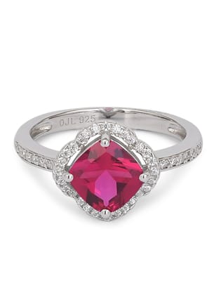 1.5 Carat Ruby Red Flower Halo Ring For Women-11