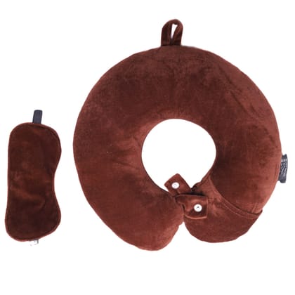 FAIRBIZPS Unisex Neck Travel Comfort Cotton Pillow with Brown Sleeping Eye mask Travel Pillow and Accessories for Plane Flight Bus and Office for Men and Women (Pack of 1) FAIRBIZPS Unisex Neck Travel Comfort Cotton Pillow with Brown Sleeping Eye mask Travel Pillow and Accessories for Plane Flight Bus and Office for Men and Women (Pack of 1)
