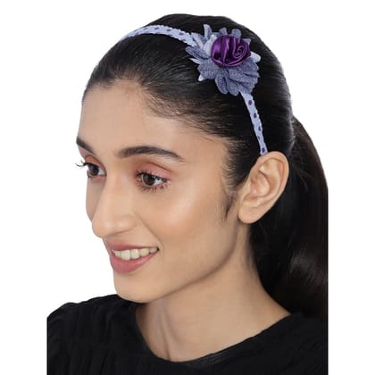 Women Navy Blue Purple Floral Hairband