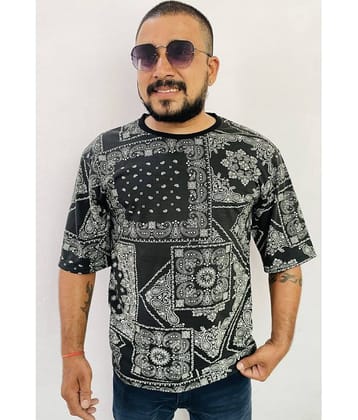 AUSTIZ Pack of 1 Cotton Blend Regular Fit Men's T-Shirt ( Black )