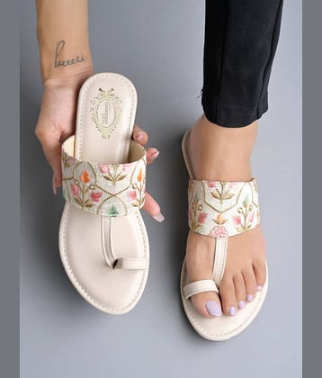 Stylestry Cream Women's Flats