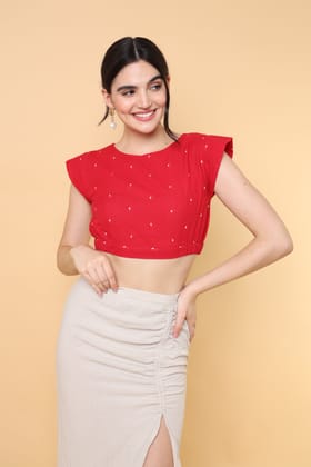 Red Poppy Top-XS