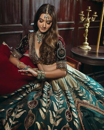 The Royal Green Lehnga Set The Royal Green Lehnga Set