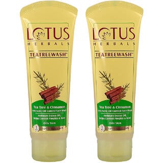 Lotus Herbals Teatreewash Face Wash  With Tea Tree Oil  Cinnamon  Anti Acne  Oil Control   120Ml ( Pack Of 2 )
